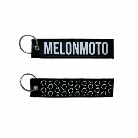 Melon Moto Woven Keychain B&W