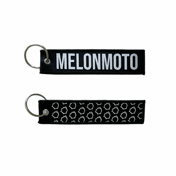 Melon Moto Woven Keychain B&W