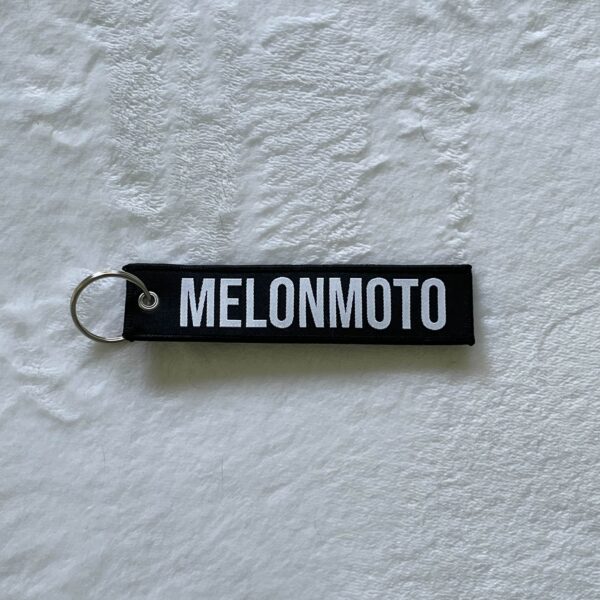 Melon Moto Woven Keychain B&W - Image 2